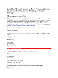 Contoh soal ukuran penyebaran data. Stat Is Tika