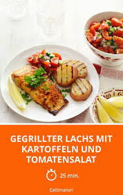Gegrillter Lachs Mit Kartoffeln Und Tomatensalat Rezept Gegrillter Lachs Tomatensalat Und Lachs