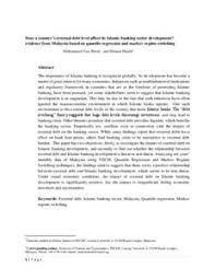 Maybe you would like to learn more about one of these? Does A Country S External Debt Level Affect Its Islamic Banking Sector Development Evidence From Malaysia Based On Quantile Regression And Markov Regime Switching Munich Personal Repec Archive