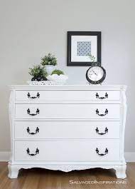 So instead i decided i'd just share a few before and after. Pure White Chalk Paint Buffet Makeover Salvaged Inspirations Painted Bedroom Furniture Bedroom Furniture Makeover White Painted Furniture