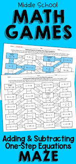 No Prep Worksheet Adding And Subtracting One Step Equations Middle School Math Games Maze Activity Math Games Middle School One Step Equations Math Games