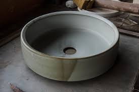 This is a small bathroom ensuite. Handmade Ceramic Basins Lindsey Wherrett Ceramics