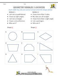 Below, you will find a wide range of our printable worksheets in chapter solid figures of section geometry and patterns.these worksheets are appropriate for third grade math.we have crafted many worksheets covering various aspects of this topic, identify and combine solid figures, drawing and modeling figures, solid figures :faces, vertices, and edges, and many more. Free Geometry Worksheets 2nd Grade Geometry Riddles