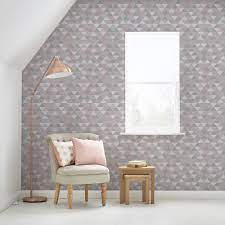 Maybe you would like to learn more about one of these? Wilko Geo Triangles Blush Wallpaper Wilko