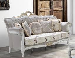 Collection by samantha pickard • last updated 7 weeks ago. Casa Padrino Baroque Living Room Sofa With Rhinestones And Floral Pattern Light Gray Cream Beige White Gold 215 X 80 X H 120 Cm Baroque Furniture