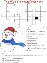1 the winter falls on december 20 or 21. The Wee Snowman Crossword Puzzle
