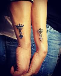 It is the best gift for your partner or girlfriend. His Hers King And Queen Tattoo Love This Idea But My Partner Wouldn T Do It Couple Tattoos Matching Tattoos Queen Tattoo