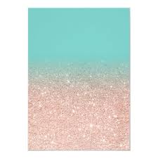 12 metallic gold foil floral patterns set against solid teal backgrounds, featuring roses, daisies, ivy, vines, leaves, periwinkles, hibiscus and more. Modern Rose Gold Glitter Ombre Teal Blue Sweet 16 Invitation Zazzle Com In 2021 Rose Gold Wallpaper Rose Gold Glitter Wallpaper Gold Glitter Background