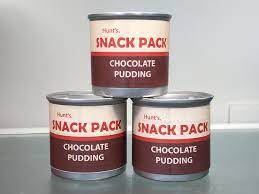 Dairy hunt's snack pack chocolate pudding unrefrigerated (1 pudding cup) contains 21g total carbs, 20g net carbs, 3.5g fat, 2g protein, and 120 calories. Stranger Things Custom Vintage Hunt S Snack Pack Pudding Can Props These Are Made From Vienna Sausage Cans Wi Snack Pack Pudding Snack Pack Chocolate Snacks