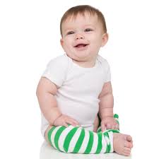 Green And White Stripe Leg Warmers