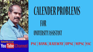 Calendar Problems For University Assistant Part 4 Psc Maths Muralilalck Math University Math Class