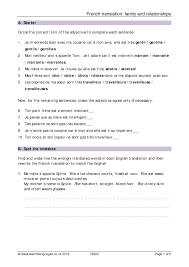 French Translation Family And Relationships
