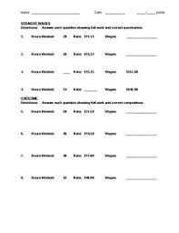 Overtime Wages Worksheets Teaching Resources Tpt