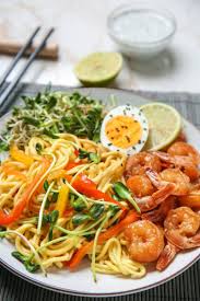 Drain the noodles well and stir them into the sauce until they are well coated. Tasty Chinese Noodles Shrimps And Vegetables On Plate Closeup Stock Images Page Everypixel