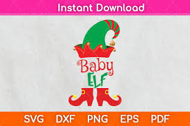 Download svg large png 2400px small. Baby Elf Christmas Svg Png Dxf Cut File Graphic By Graphic School Creative Fabrica
