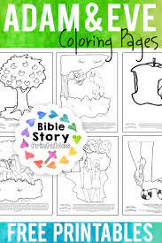 Families can be together forever. Adam Eve Coloring Pages Bible Story Printables