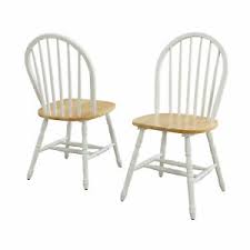 Primitive boarded windsor chair painted pine and oak english west country, c.1740. Windsor Chair Set Of 2 Solid Wood Dining Room Furniture Kitchen Chairs White Oak Ebay