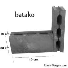 Pada gambar diatas batako dipasang dengan jarak spesi adukan 2 cm, jumlah batako utuh yang bertuliskan rumahbangun.com ada 8 bh sedangkan batako terpotong apabila digabungkan ada 3 bh maka kebutuhan batako per m2 adalah 8 bh + 3 bh = 11 bh. Kelebihan Batako Dibanding Batu Bata Merah Pinhome