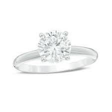 2 Ct Certified Diamond Solitaire Engagement Ring In 14k White Gold