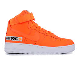 Air Force 1 High Just Do It Nike Bq6474 800 Total Orange White Black Womens Shoes Wedges Nike Sneakers Fashion