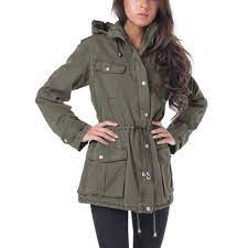 Buffalo David Bitton Ladies Anorak Jacket Military Green Anorak Jacket Womens Anorak Jacket Leather Trench Coat Woman