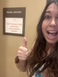 So excited to be in attendance at the Adept Senior Living Solutions Sales  and Marketing Leadership Workshop in sunny Palm Springs ☀️Thank you Peggy  Scoggins 😀 and Melissa Kirchhoff, LALD, CEC 😁