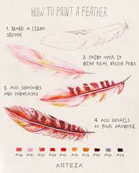 How To Draw Feathers To Perfection Feather Drawing Brush Pen Watercolor Brush Pen