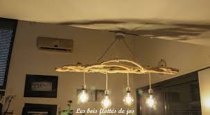 Lustre En Bois Flottes Avec Fils Et Ampoules Vintage En 2020 Lustre En Bois Flotte Lustre Et Abat Jour Industriel