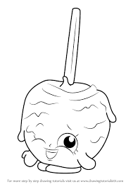 Color in this picture of a candy apple and others with our library of online coloring pages. Learn How To Draw Candy Apple From Shopkins Shopkins Step By Step Drawing Tutorials Shopkins Colouring Pages Apple Coloring Pages Cute Coloring Pages
