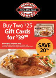 Good at all participating boston market' restaurants. Sam S Club Purchase 50 Boston Market Gift Card For 39 98