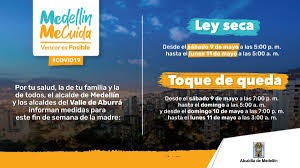 Conoce el nuevo horario en cada ciudad y desde cuándo rigen estas medidas. Alcaldia De Medellin à¸šà¸™à¸—à¸§ à¸•à¹€à¸•à¸­à¸£ Atencion En Articulacion Con Todos Los Municipios Del Area Metropolitana Hemos Tomado Al Decision De Decretar Toque De Queda Declarar Ley Seca Y Mantener La Prohibicion De Las