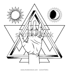Open Hand Infinite Triangle Symbol Spirituality Stock Vector Royalty Free 1221475051 Triangle Symbol How To Draw Hands Open Hands