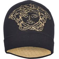 Colecciones, lookbook y novedades en ropa, accesorios y zapatos. Versace Medusa Knitted Beanie Hat Black Gold Underu