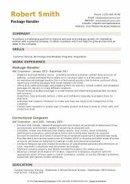 Sample cover letter art handler. Package Handler Resume Samples Qwikresume