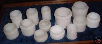 Vintage~ white milk glass hobnail small wavy edge planter/vase. Old Milk Glass Jars Bottle Lot Cosmetic Ponds Jergens Antique Price Guide Details Page