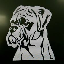 Black And White Boxer Dog Head Silhouette Boxer Dog Decal Boxer Dogs Art Boxer Dog Tattoo Boxer Dogs