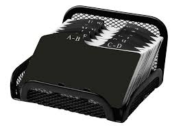 Stylish way to display business cards on your desktop. Rolodex Open Tray Business Card Organizer Mesh Metal Black Walmart Com Walmart Com