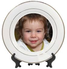 Customized Double Gold Rimmed Ceramic Plate