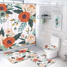 ikfashoni flower shower curtain set