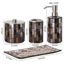 Black and gold bathroom accessories sets. Buy Whole Housewares Bathroom Accessory Sets Black Gold Mosaic Glass Bathroom Accessories Black Gold 1 Online In Vietnam B083m812km