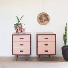 Peachy Pink Alrob Bedsides Painted Bedside Tables Woman Cave Red Chalk Paint