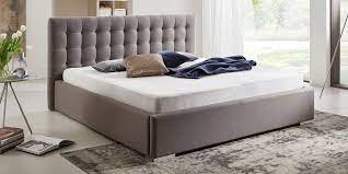 Dauerschlafsofa mit matratze und lattenrost. Bett Mit Bettkasten 140 160 180x200 Grau Polsterbett Mit Stauraum Moebella24