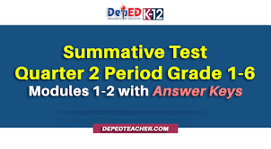 You have to use the key word to complete the second sentence so that it means the same as the first. Summative Test For 2nd Quarter Period Grade 1 6 Modules 1 2 With Answer Keys Deped Teachers Club