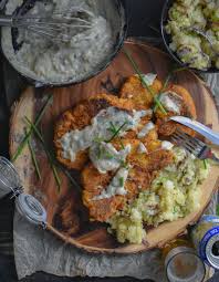 No Way Vegan Chicken Fried Cauliflower Steak W White Savory Gravy The Vegan Caveman Cauliflower Steaks Fried Cauliflower Meatless Meals