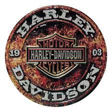 Harley Davidson Stone Rust Sign Mobil Klasik Jam Dinding Gambar