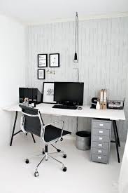 Black And White Office Table When I Start Working At Home Black White And Grey Office Decor Desk Style Home Home Office Space Home Office Design Home Office Decor