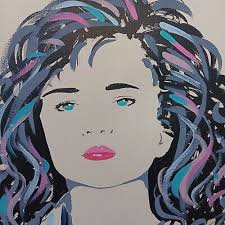 Dennis Mukai Style 1992 Jennifer Connelly Postmodern Oil Painting 21"X 25" 