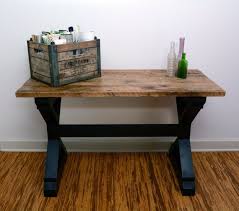 Reclaimed Barn Wood Console Table Oak Wood Top X Style Accent Table Entryway Table Med Wood Console Table Reclaimed Barn Wood Reclaimed Wood Console Table