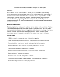 Visit job bank to learn about this occupation or for more information about the canadian job market. Customer Service Representative Sample Job Description
