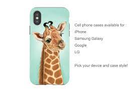 Giraffe Phone Case Giraffe Gift Animal Phone Case Baby Etsy Animal Phone Cases Animal Iphone Case Art Phone Cases